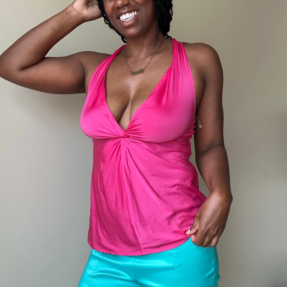 Victoria’s Secret Very Sexy Hot Pink Deep V Tank Top Size Medium